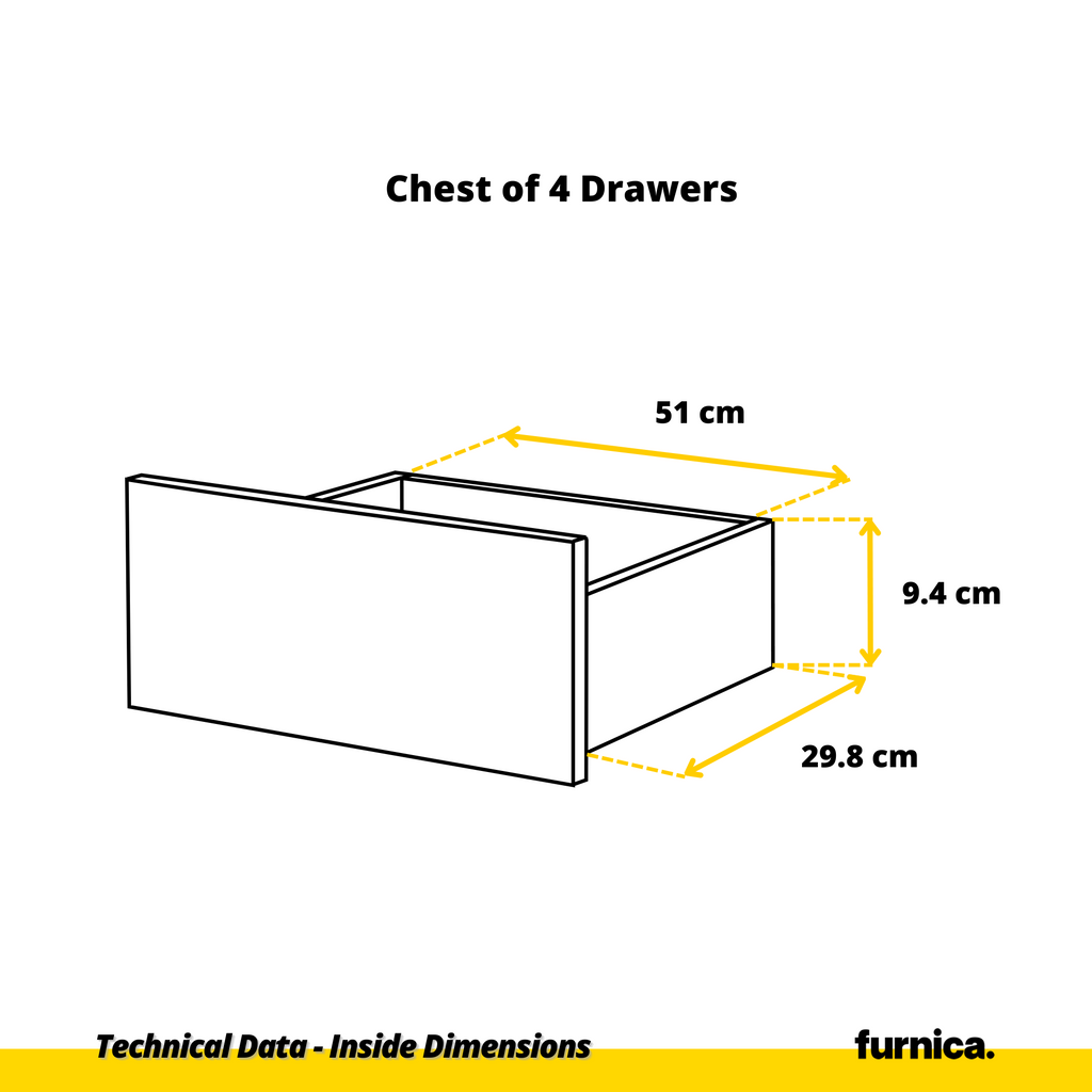 GABRIEL - Chest of 10 Drawers (6+4) - Bedroom Dresser Storage Cabinet Sideboard - Black Matt / White Matt H92/70cm W160cm D33cm