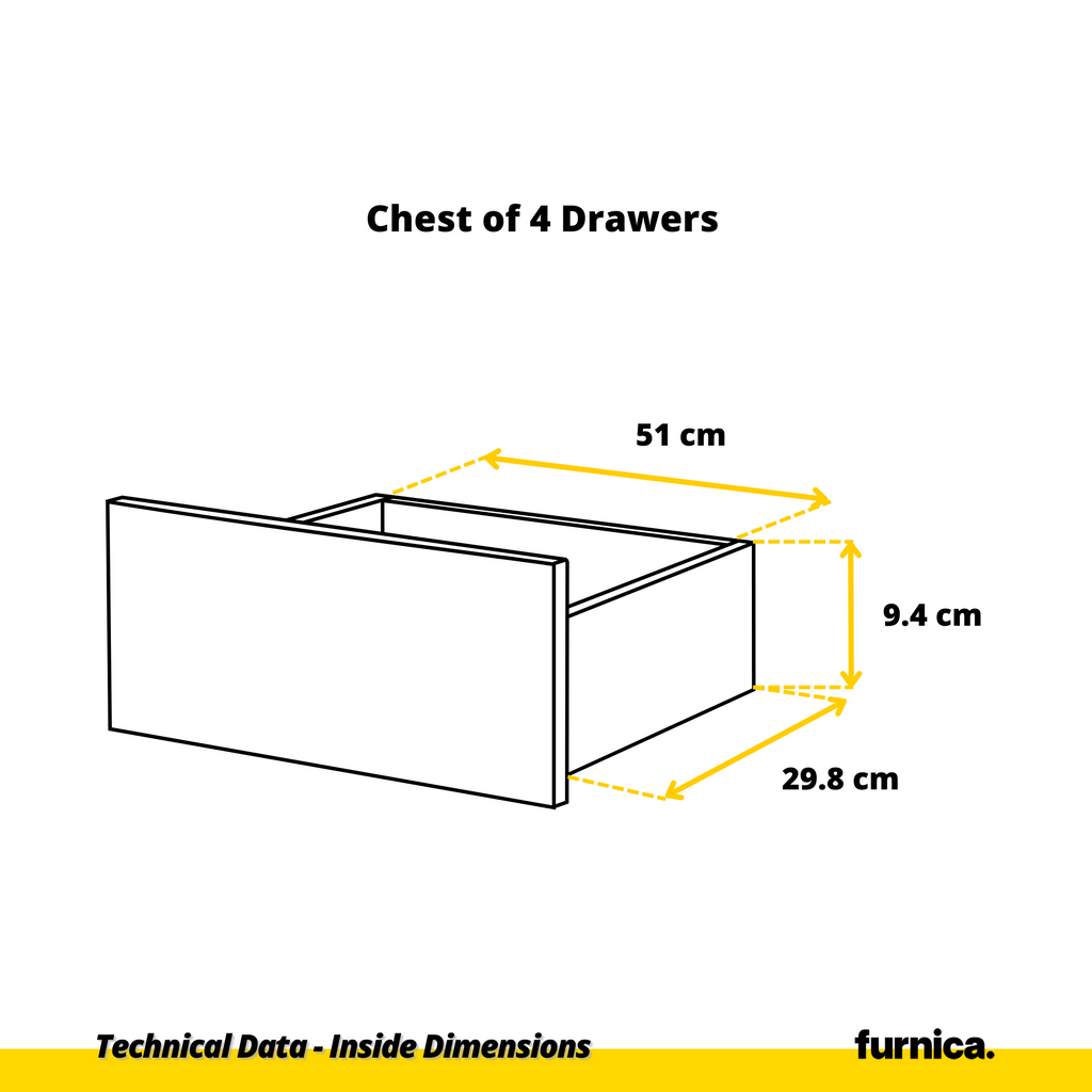 GABRIEL - Chest of 14 Drawers (4+6+4) - Bedroom Dresser Storage Cabinet Sideboard - Sonoma Oak / White Gloss H92cm W220cm D33cm