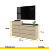 GABRIEL - Chest of 10 Drawers (6+4) - Bedroom Dresser Storage Cabinet Sideboard - Sonoma Oak H92/70cm W160cm D33cm