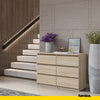 GABRIEL - Chest of 6 Drawers - Bedroom Dresser Storage Cabinet Sideboard - Sonoma Oak H71cm W100cm D33cm