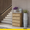 GABRIEL - Chest of 4 Drawers - Bedroom Dresser Storage Cabinet Sideboard - Wotan Oak H92cm W60cm D33cm