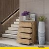GABRIEL - Chest of 4 Drawers - Bedroom Dresser Storage Cabinet Sideboard - Wotan Oak H92cm W60cm D33cm