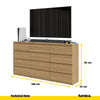 GABRIEL - Chest of 12 Drawers (8+4) - Bedroom Dresser Storage Cabinet Sideboard - Lancelot Oak H92cm W180cm D33cm