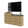GABRIEL - Chest of 10 Drawers (6+4) - Bedroom Dresser Storage Cabinet Sideboard - Lancelot Oak H92/70cm W160cm D33cm