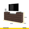 GABRIEL - Chest of 14 Drawers (4+6+4)- Bedroom Dresser Storage Cabinet Sideboard - Wenge H92cm W220cm D33cm