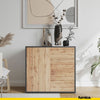 CAMILLE - Push to Open Sideboard with Door and 4 Drawers - Anthracite / Wotan Oak H74cm W80cm D36cm
