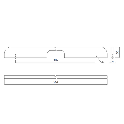 Furniture Handle 192mm U084 - Chrome