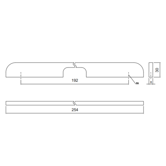 Furniture Handle 192mm U084 - Chrome