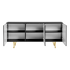 PYRAMID - Sideboard with 3D Milled MDF Fronts/Doors - Black Matt