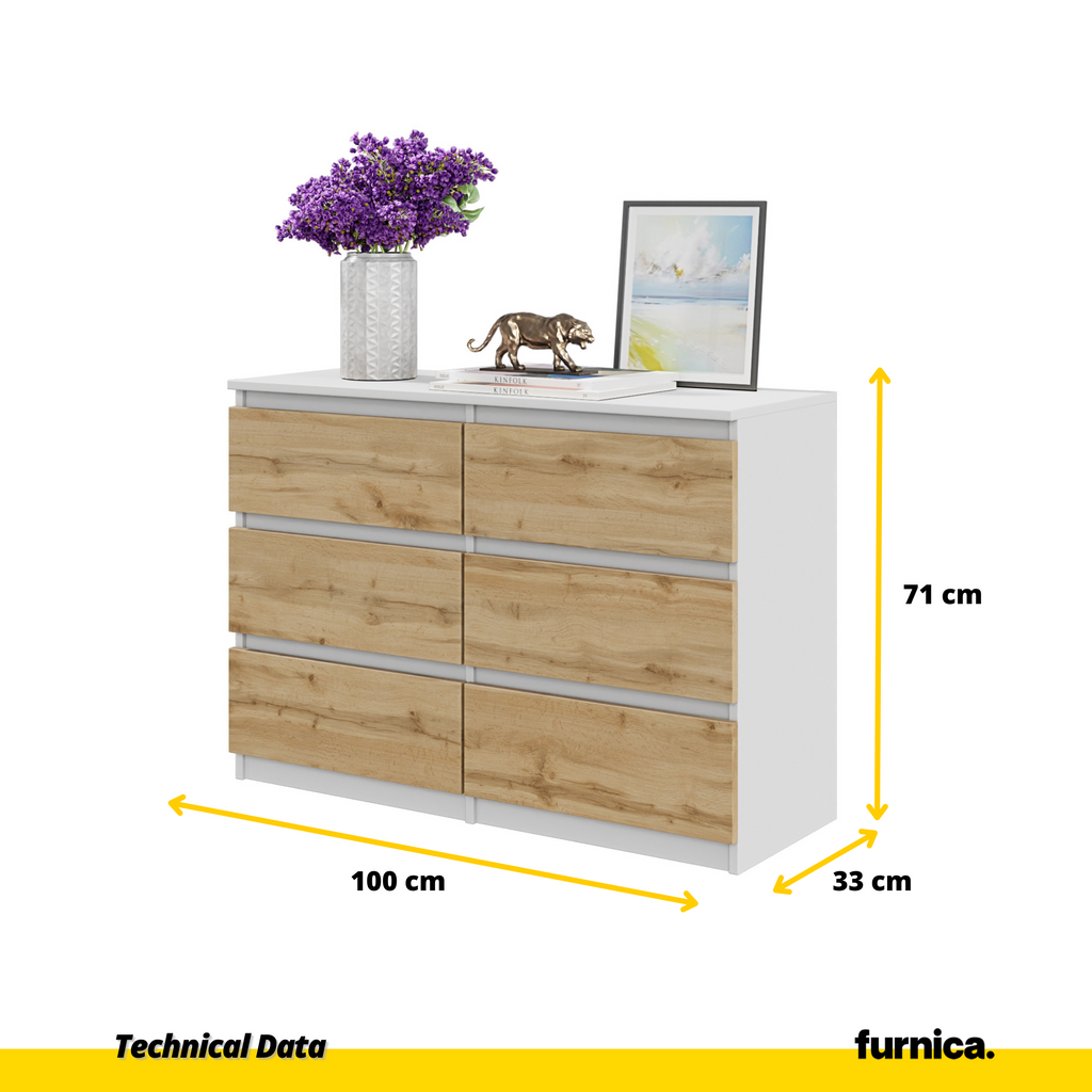 GABRIEL Chest of 6 Drawers Bedroom Dresser Storage Cabinet