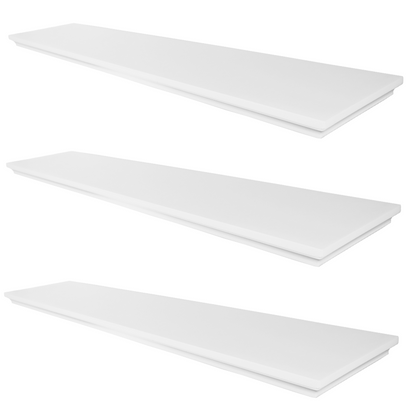 Classic Concealed Floating Shelf - Set of 3 - Matt White - 1180 mm