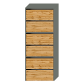 JACK - Shoe Cabinet - 6 Tier Storage - Anthracite / Wotan Oak H150cm W60cm D36cm