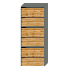 JACK - Shoe Cabinet - 6 Tier Storage - Anthracite / Wotan Oak H150cm W60cm D36cm