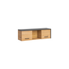 Wall Unit TORONTO - Living Room Furniture Set - Black Matt / Warmia Oak