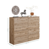 GABRIEL - Chest of 8 Drawers - Bedroom Dresser Storage Cabinet Sideboard - Wotan Oak H92cm W120cm D33cm
