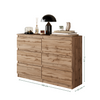 GABRIEL - Chest of 6 Drawers - Bedroom Dresser Storage Cabinet Sideboard - Wotan Oak H71cm W100cm D33cm