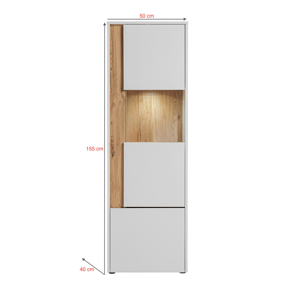 CARLO I - Living Room Furniture Set - White Matt / Wotan Oak