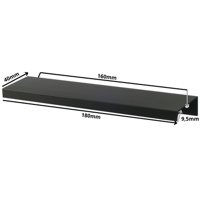 Edge Grip Round Profile Handle 160mm (180mm total length) - Black Matt