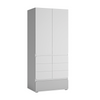 ALBI - Youth Bedroom Furniture Set - White Matt / Cool Grey Gloss