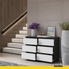 GABRIEL - Chest of 6 Drawers - Bedroom Dresser Storage Cabinet Sideboard - Anthracite / White Matt H71cm W100cm D33cm