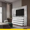 GABRIEL - Chest of 12 Drawers (8+4) - Bedroom Dresser Storage Cabinet Sideboard - White Matt H92cm W180cm D33cm