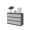 GABRIEL - Chest of 6 Drawers - Bedroom Dresser Storage Cabinet Sideboard - Anthracite / Concrete H71cm W100cm D33cm