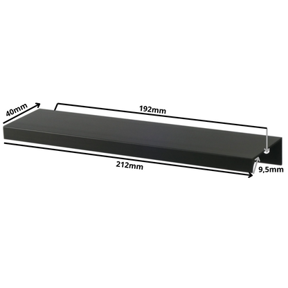 Edge Grip Round Profile Handle 192mm (212mm total length) - Black Matt (2) – Furnica