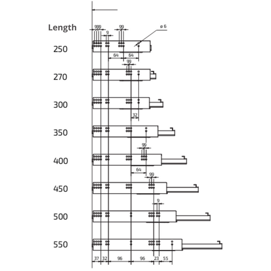 Push-to-Open Concealed Undermount Drawer Runners, Full Extension - 600mm