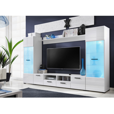 Wall Unit SWITCH - Living Room Furniture Set - White Matt / White Gloss