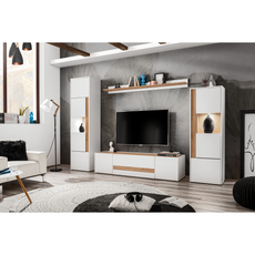 CARLO I - Living Room Furniture Set - White Matt / Wotan Oak