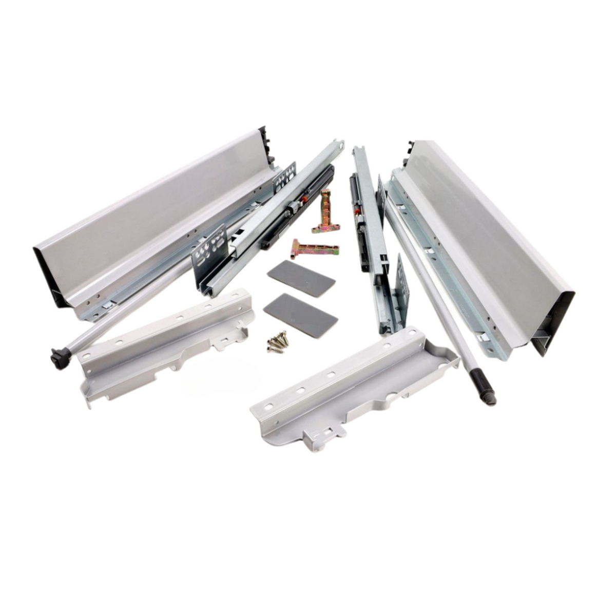 Soft-Close Drawer System, HIGH, H: 185mm, Silver 450mm – Furnica