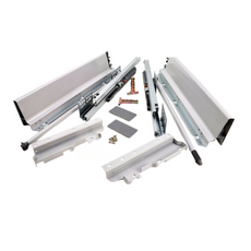 Set of Soft-Close Drawer System, HIGH, H: 185mm, Silver