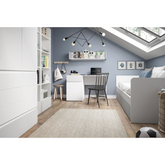 ALBI II - Youth Bedroom Furniture Set - White Matt / Cool Grey Gloss