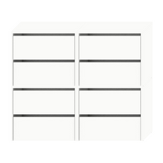 JACK - Shoe Cabinet - 8 Tier Storage - White Matt H100cm W120cm D36cm