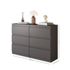GABRIEL - Chest of 6 Drawers - Bedroom Dresser Storage Cabinet Sideboard - Anthracite H71cm W100cm D33cm