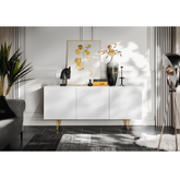 PYRAMID - Sideboard with 3D Milled MDF Fronts/Doors - White Matt