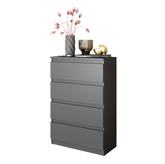 GABRIEL - Chest of 4 Drawers - Bedroom Dresser Storage Cabinet Sideboard - Anthracite H92cm W60cm D33cm
