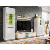 Wall Unit FAME - Living Room Furniture Set - Artisan Oak / White Gloss