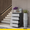 GABRIEL - Chest of 4 Drawers - Bedroom Dresser Storage Cabinet Sideboard - Anthracite / Concrete H92cm W60cm D33cm
