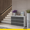 GABRIEL - Chest of 6 Drawers - Bedroom Dresser Storage Cabinet Sideboard - White Matt / Anthracite H71cm W100cm D33cm