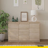 MIKEL - Chest of 3 Drawers and 2 Doors - Bedroom Dresser Storage Cabinet Sideboard - Sonoma Oak H75cm W120cm D35cm