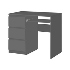 BRUNO - Computer Desk with 3 Drawers and Keyboard Tray H76cm W90cm D50cm Left - Anthracite