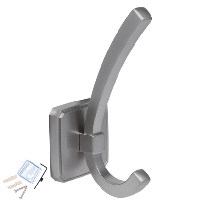 Double Hat & Coat Hook - 122mm - Silver – Furnica