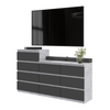 GABRIEL - Chest of 10 Drawers (6+4) - Bedroom Dresser Storage Cabinet Sideboard - Concrete / Anthracite H92/70cm W160cm D33cm