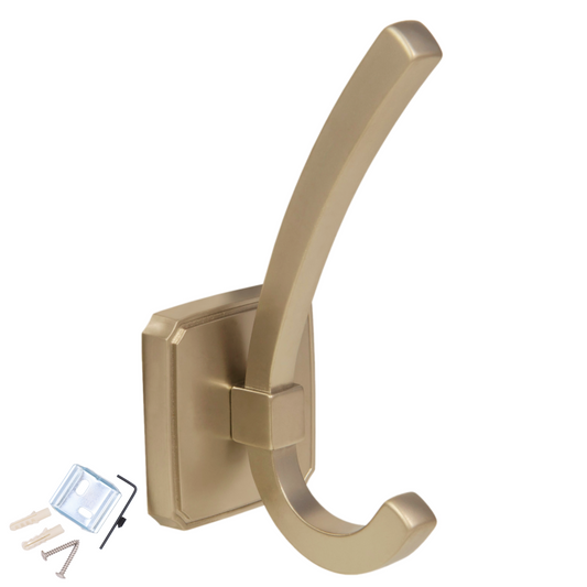 Double Hat & Coat Hook - 122mm - Gold Matt