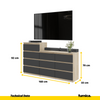 GABRIEL - Chest of 10 Drawers (6+4) - Bedroom Dresser Storage Cabinet Sideboard - Sonoma Oak / Anthracite H92/70cm W160cm D33cm