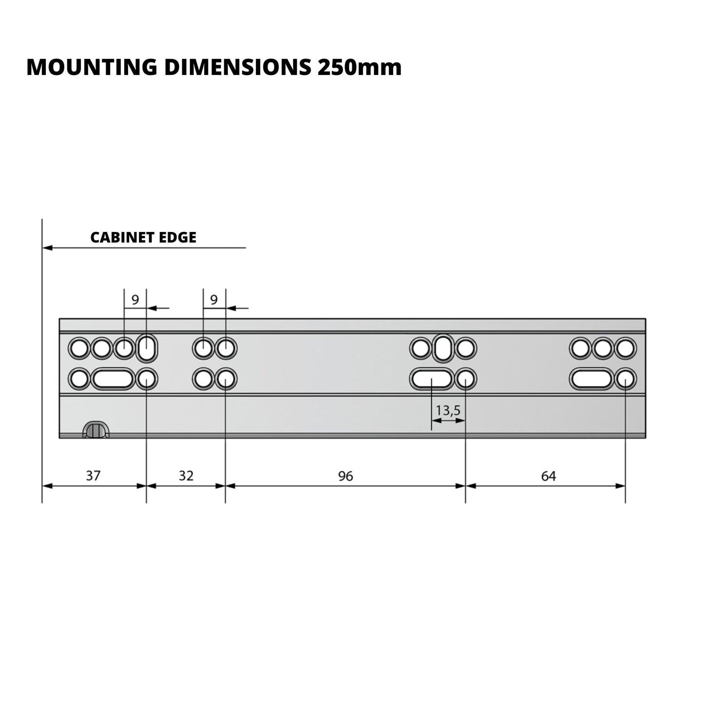 Set of Soft-Close Concealed Undermount Slides, Full Extension