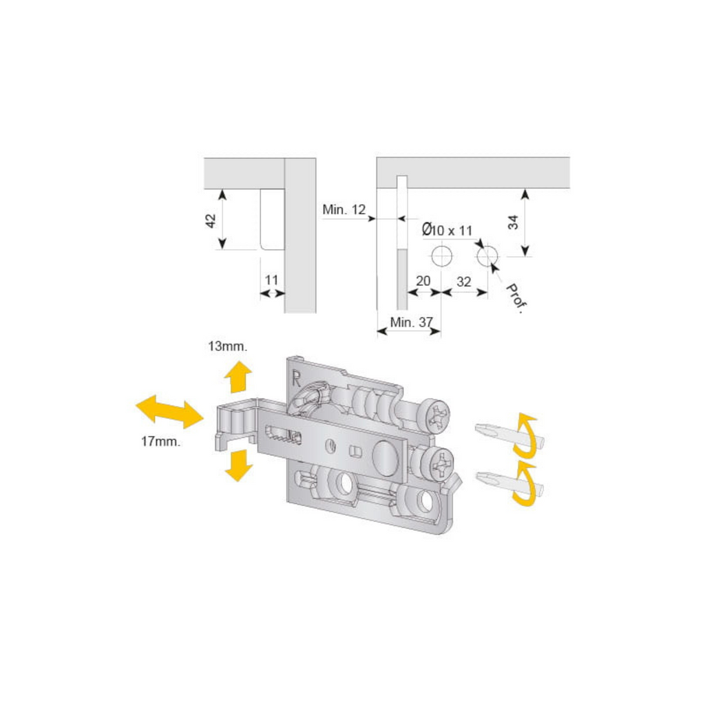 Adjustable furniture hanger (L+R) - White