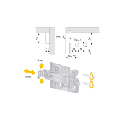 Adjustable furniture hanger (L+R) - Anthracite (3) – Furnica