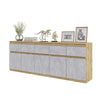 NOAH - Chest of 5 Drawers and 5 Doors - Bedroom Dresser Storage Cabinet Sideboard - Wotan Oak / Concrete  H75cm W200cm D35cm